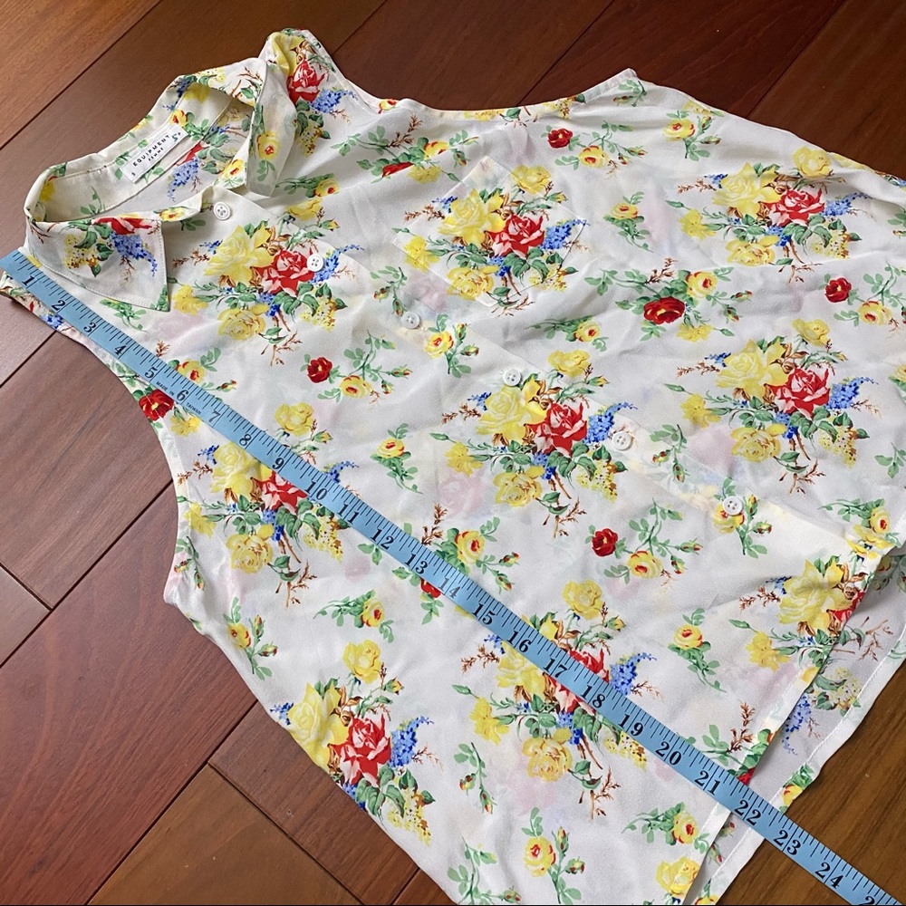 SOLD Equipment Femme Floral Print Silk Button Blouse - Picture 8 of 10